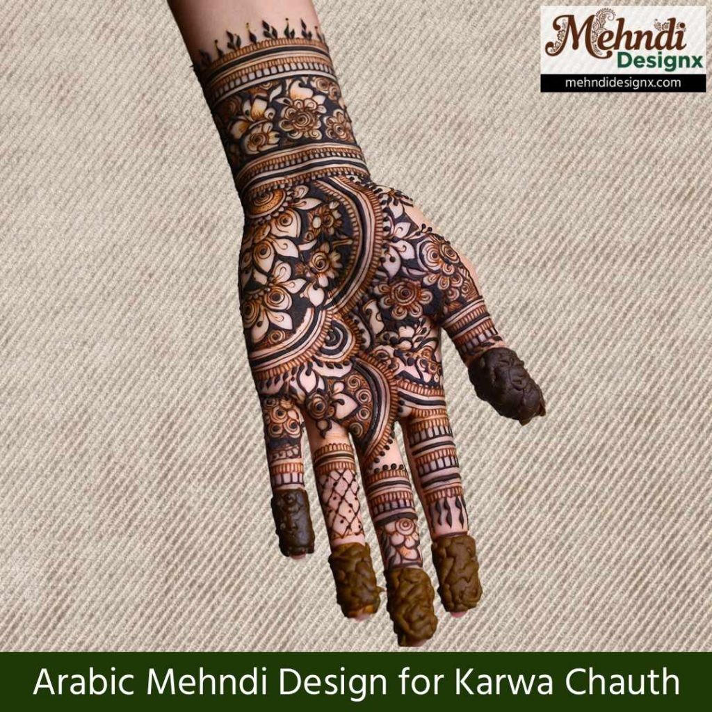Arabic Mehndi Design for Karwa Chauth