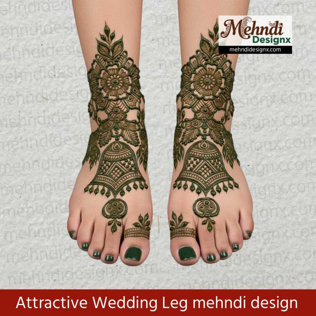 Attractive Wedding Leg mehndi design
