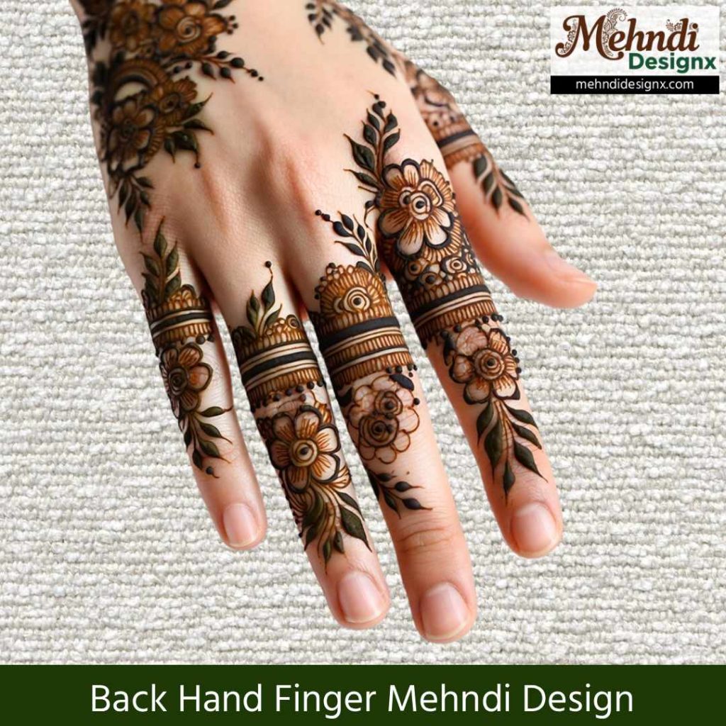 Back Hand Finger Mehndi Design
