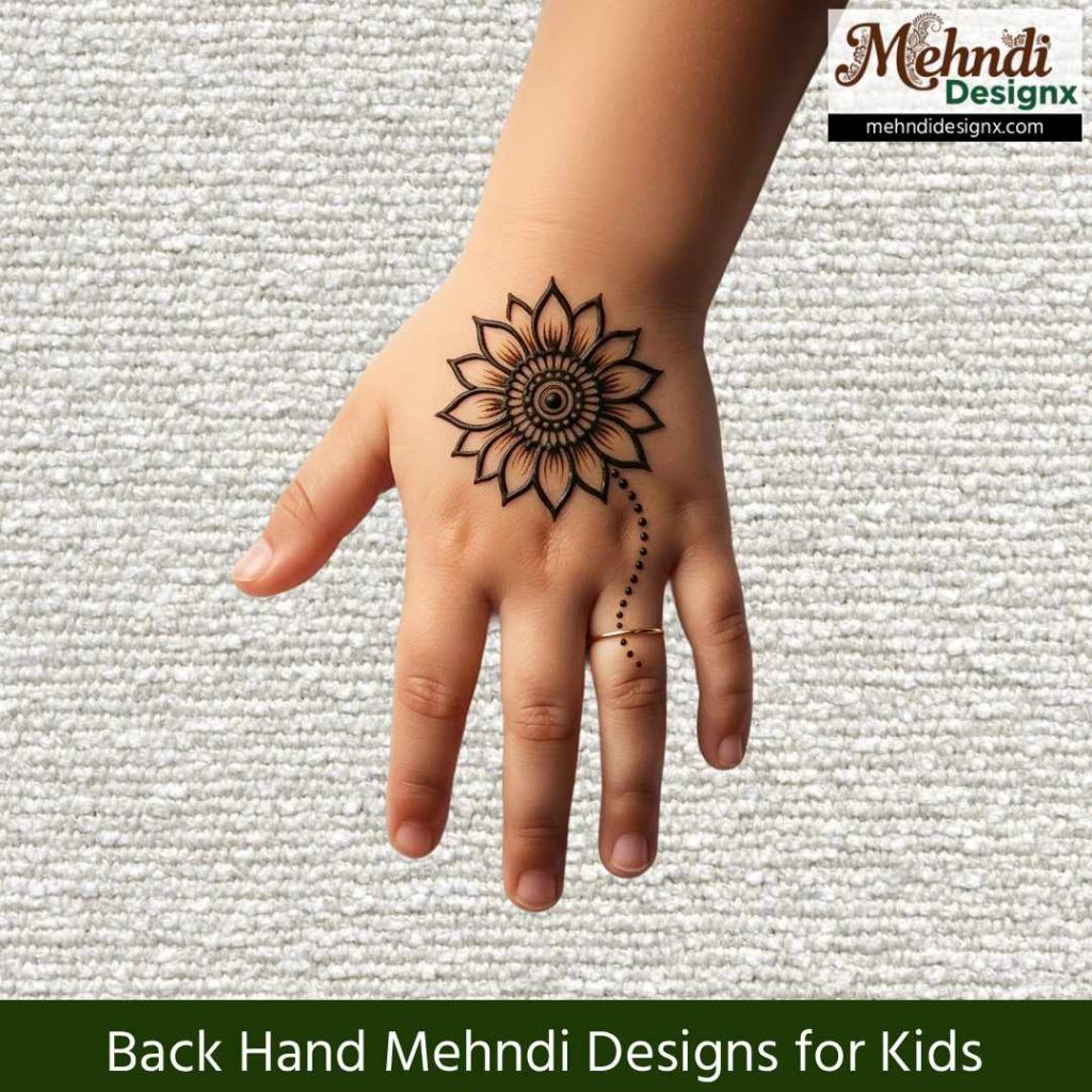 Back Hand Mehndi Designs for Kids