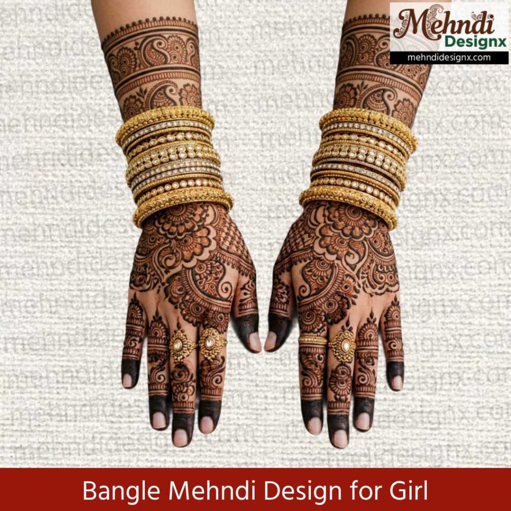Bangle Mehndi Design for Girl