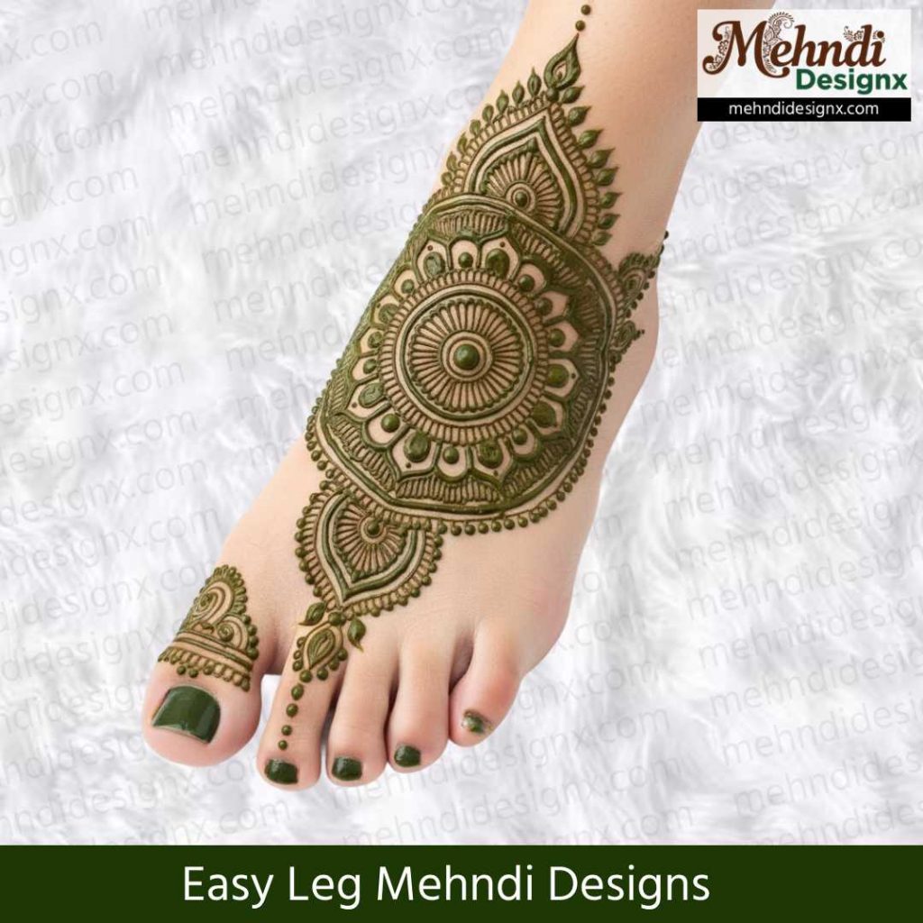 Easy Leg Mehndi Designs