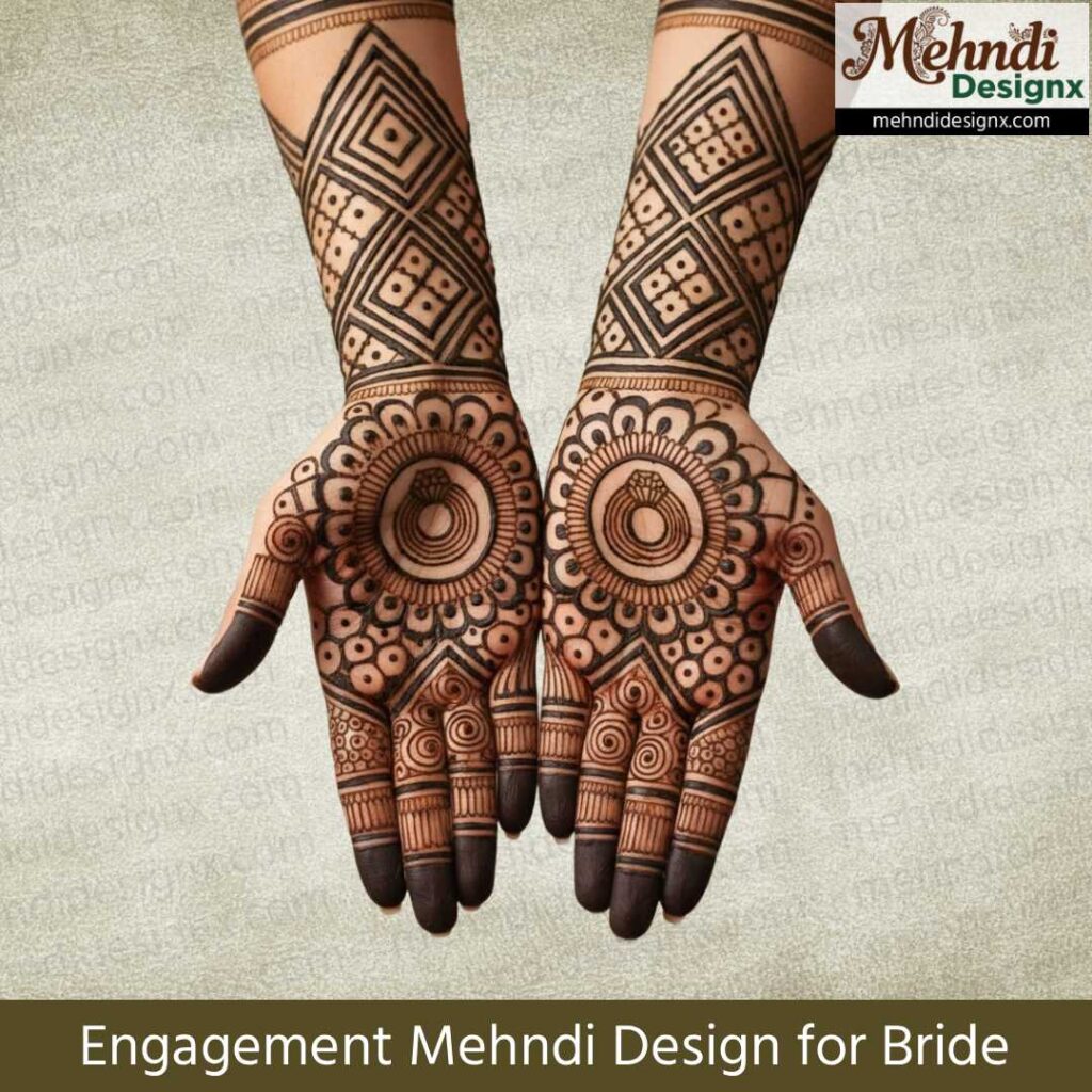 Engagement Mehndi Design for Bride