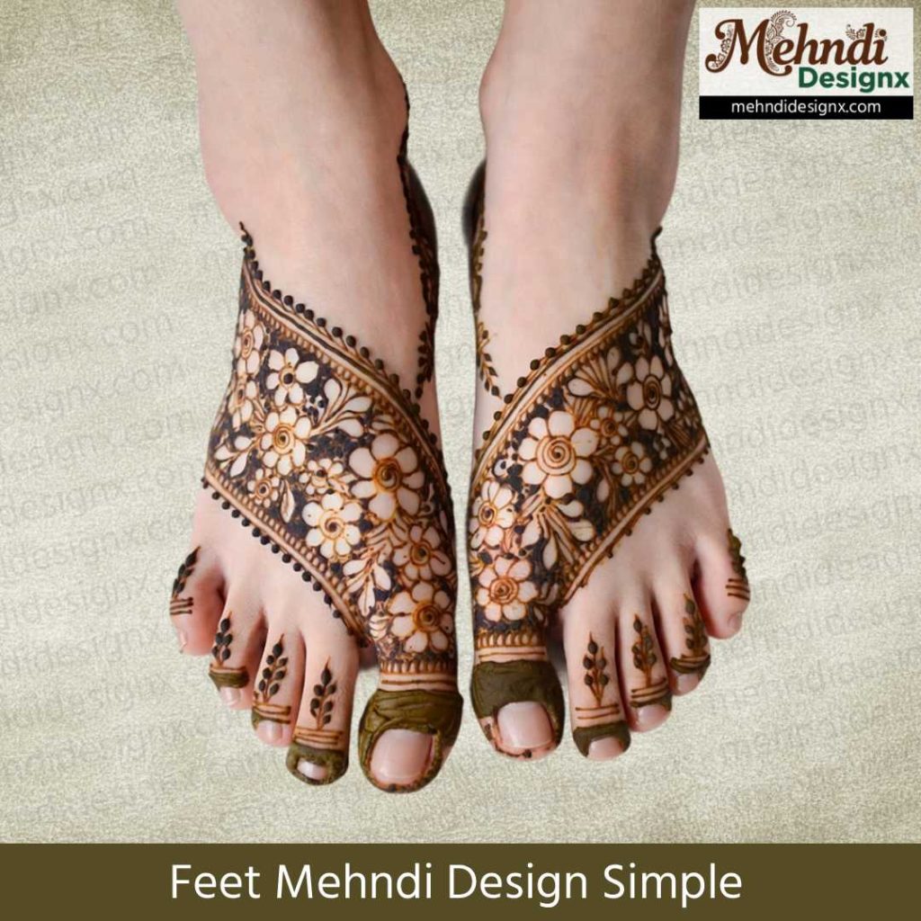Feet Mehndi Design Simple