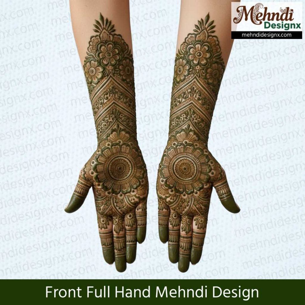 Front Full Hand Mehndi Design