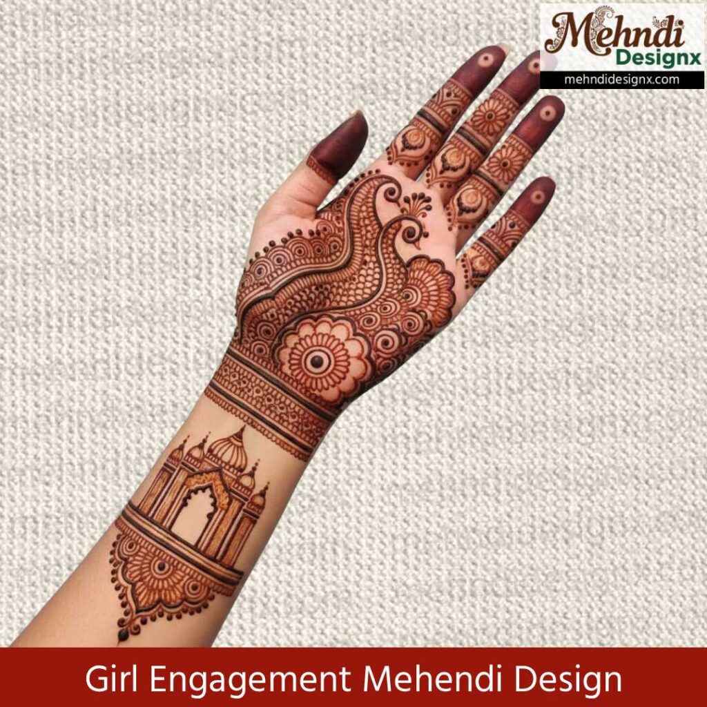 Girl Engagement Mehendi Design