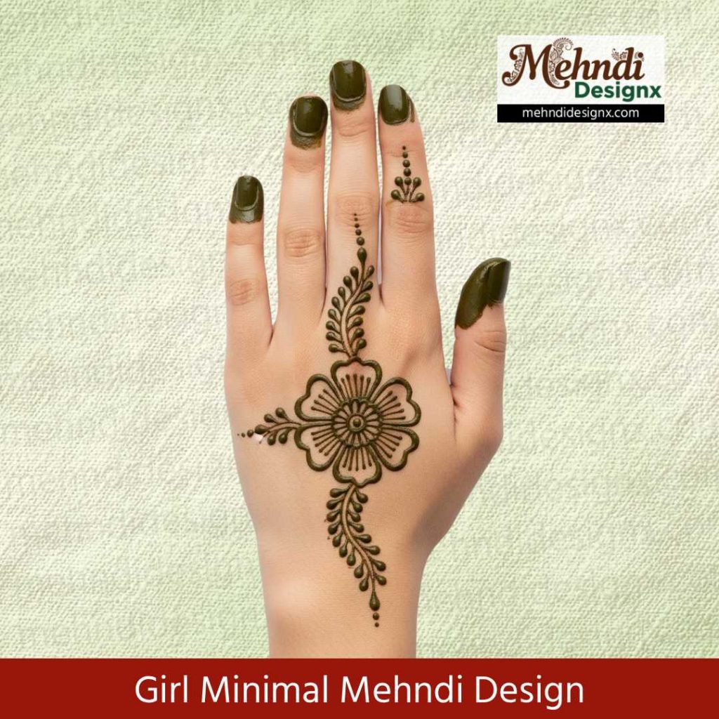 Girl Minimal Mehndi Design
