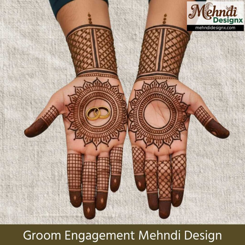 Groom Engagement Mehndi Design