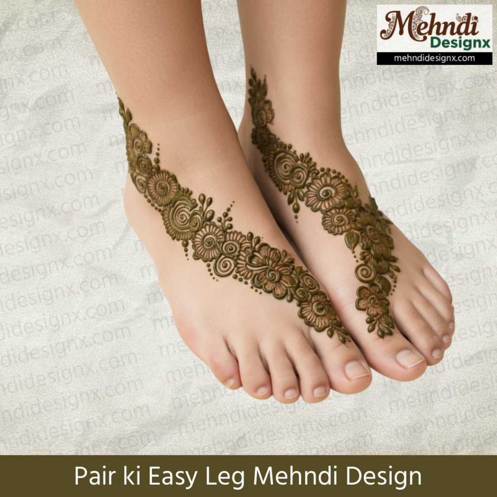 pair ki easy leg mehndi design