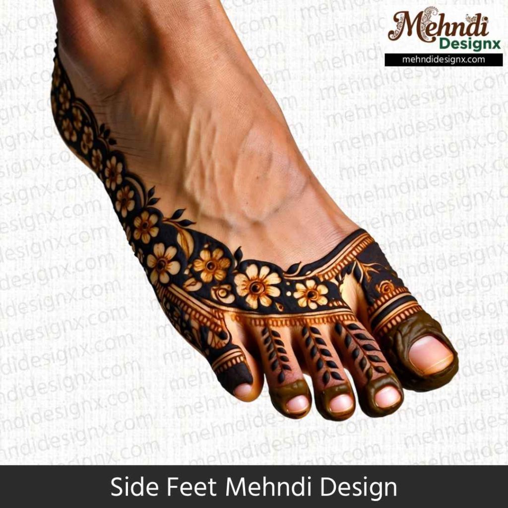 Side Feet Mehndi Design