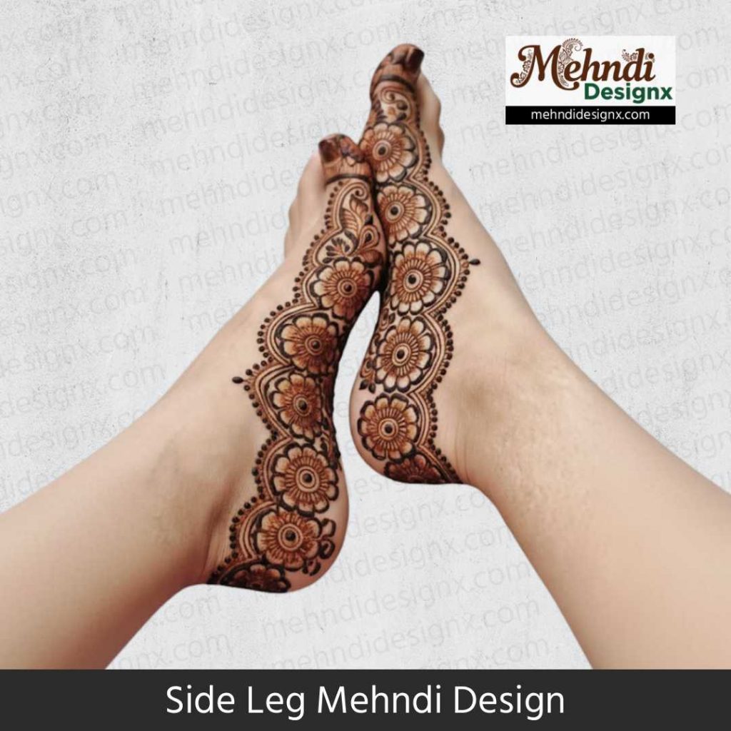Side Leg Mehndi Design