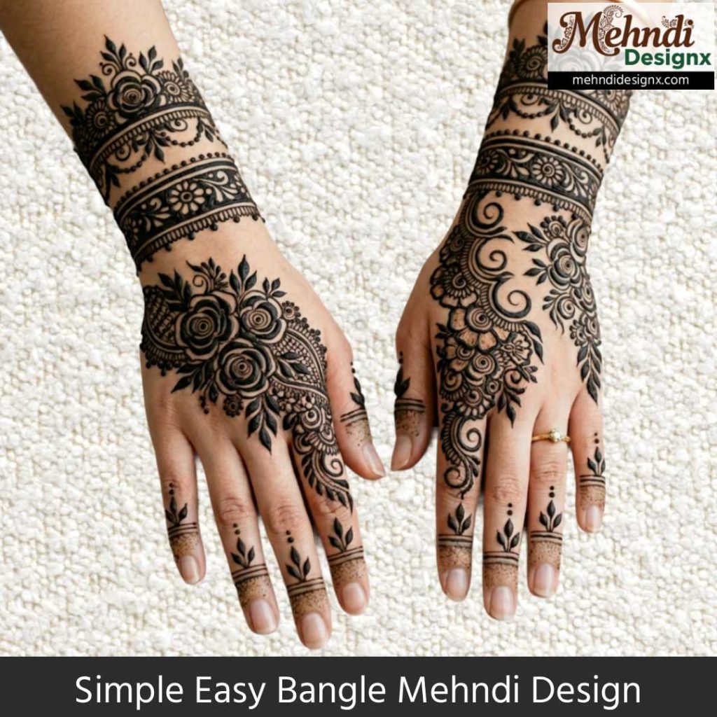 Simple Easy Bangle Mehndi Design