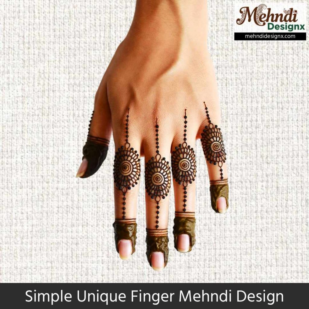 Simple Unique Finger Mehndi Design