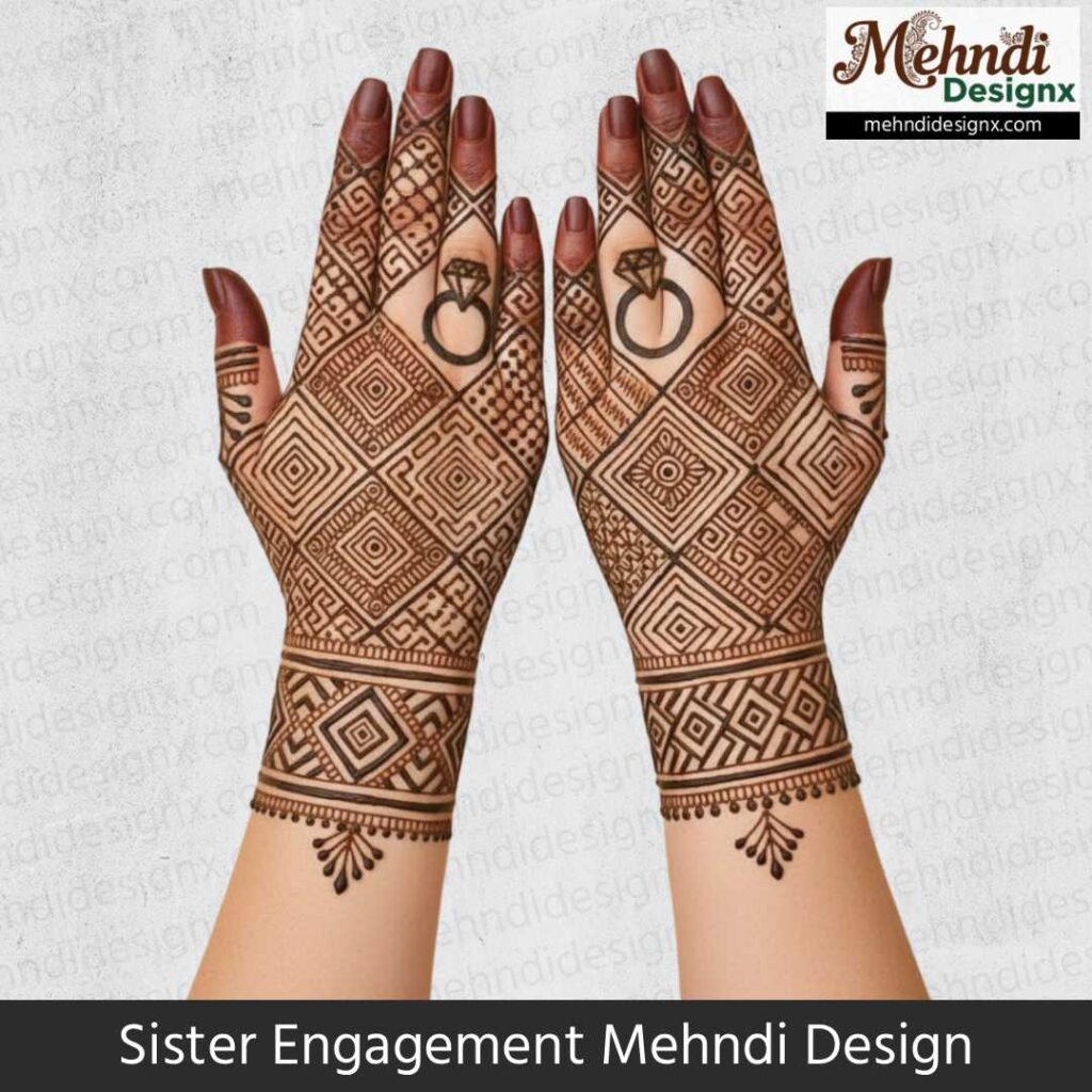 Sister Engagement Mehndi Design