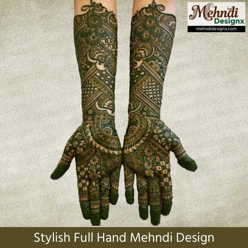 Stylish Full Hand Mehndi Design
