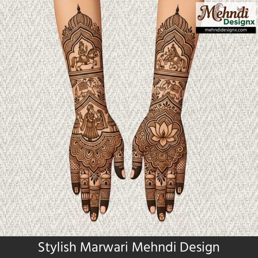 Stylish Marwari Mehndi Design